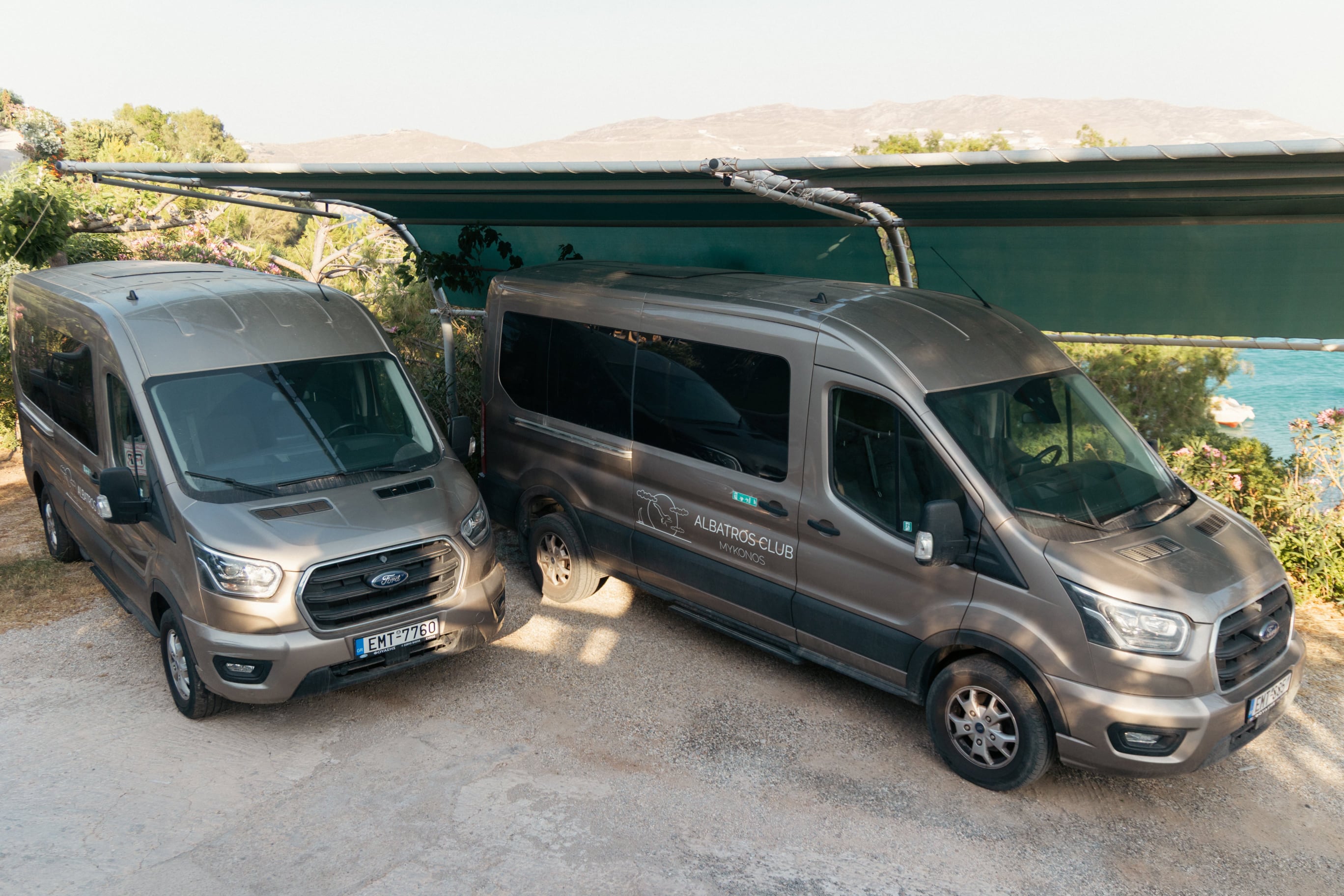 two hotel vans